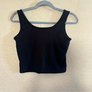 Black square crop top